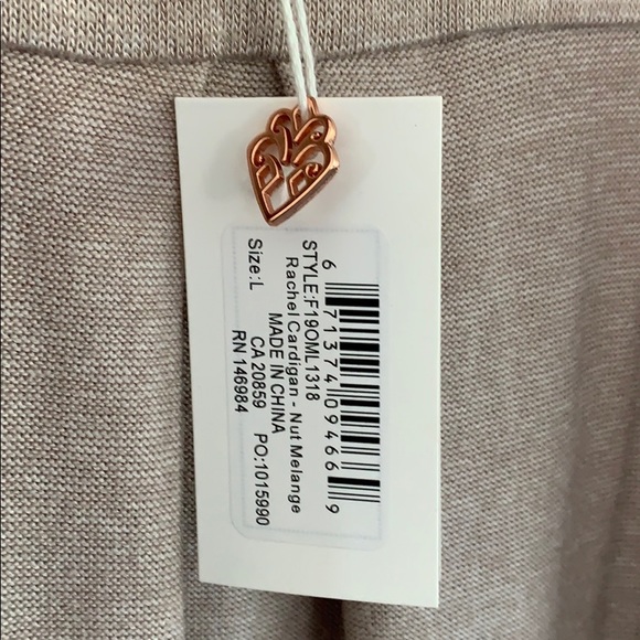 NWT Hatley transitional RACHEL cardigan NEUTRAL US L - Picture 2 of 10
